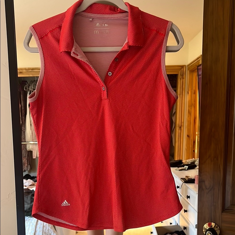 Adidas Women's Red Sleeveless Tank Top